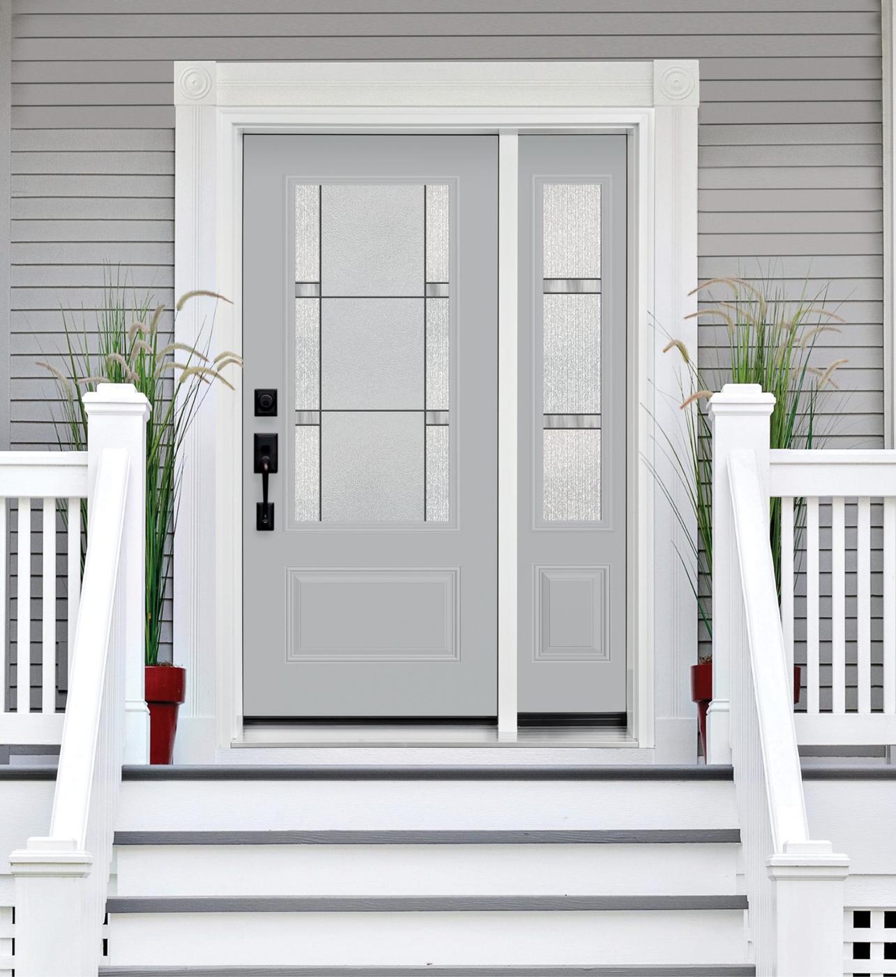 Glass panel front door style available at PA Home Supply