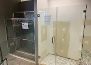 Glass shower enclosure on display at the PA Home Supply showroom